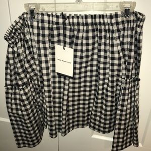 NWT Off the Shoulder Gingham Blouse